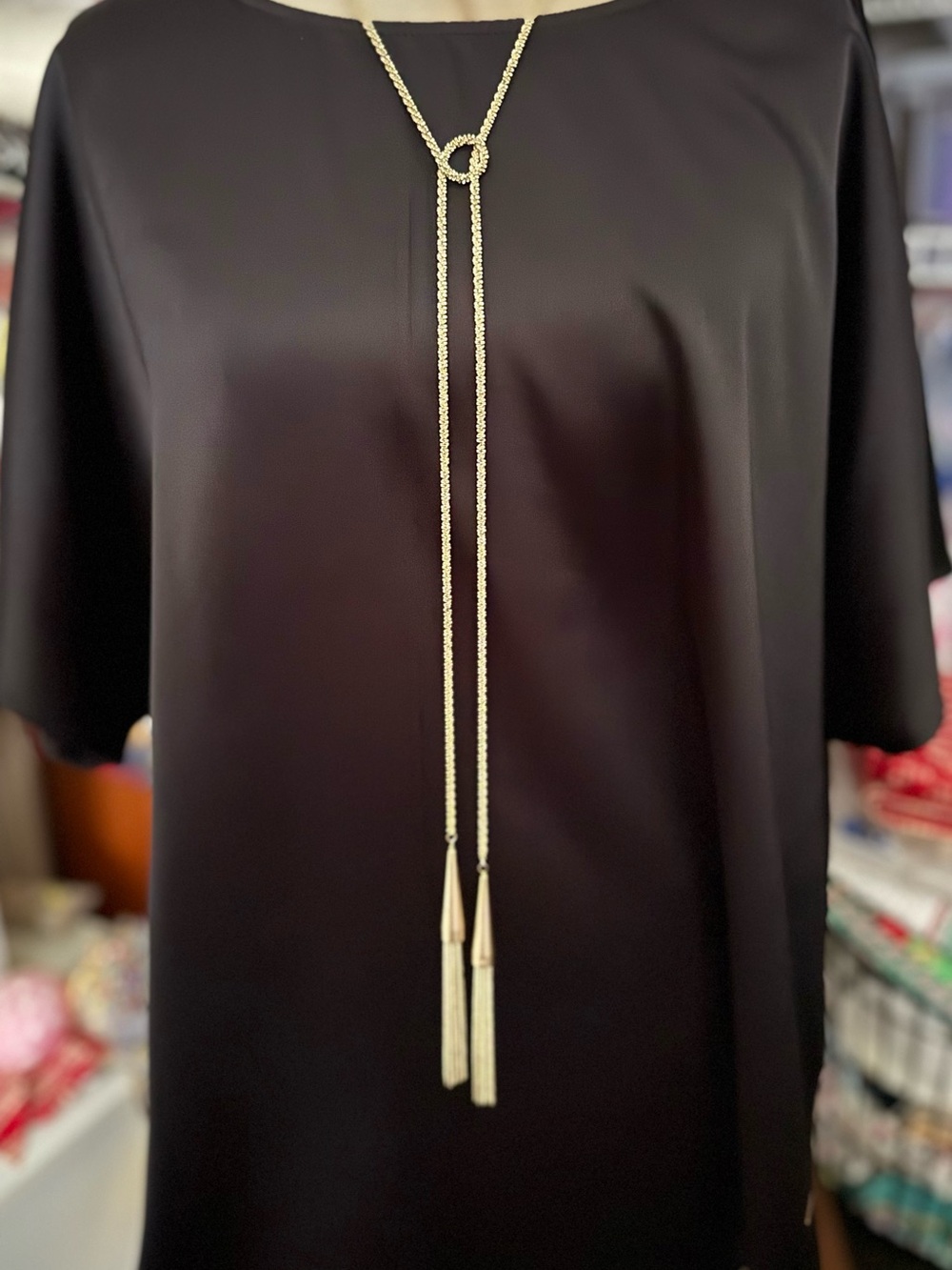 Kendra Scott Gold Lariat Necklace with Dual Tassels